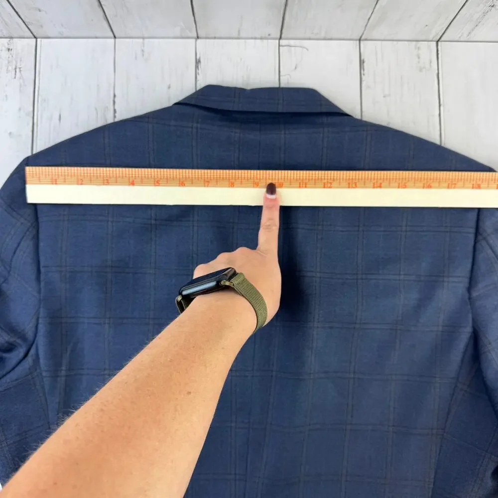 Hickey Freeman Windowpane Worsted Wool Single-Breasted Blazer Sport Size 39R